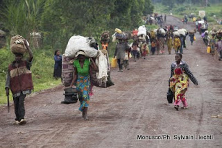 Des déplacés fuyant des affrontements dans l'Est de la RDC (Juillet 2012)