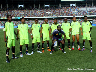 L'équipe de l'AS V-Club ce 17/05/2011 au Stade des Martyrs à Kinshasa, lors du match contre DCMP, dont le score final: Vita 1- DCMP 0. Radio Okapi/ Ph. John Bompengo